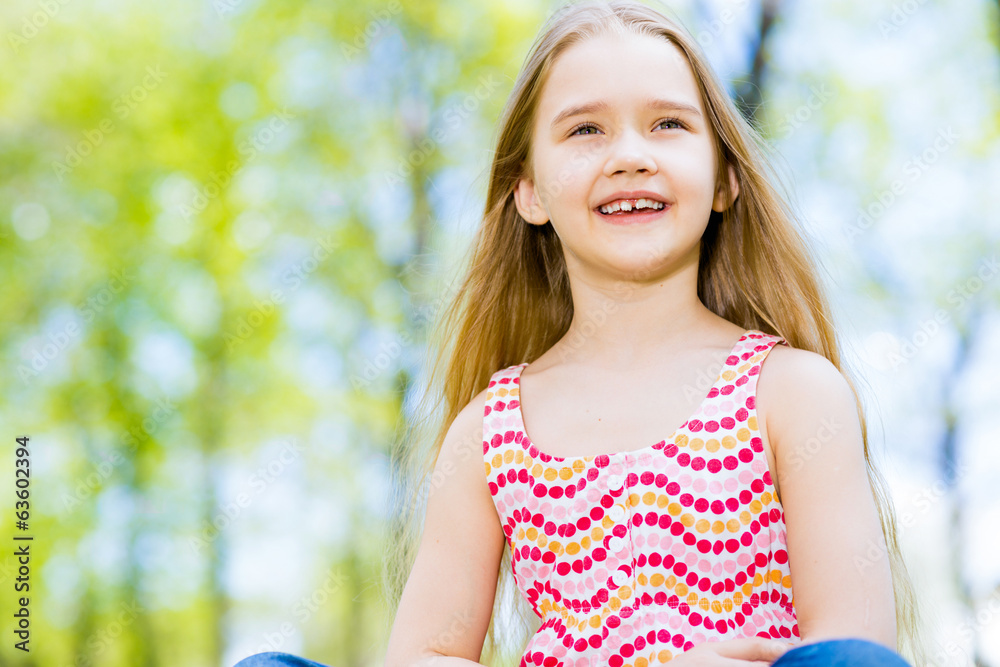 portrait of a girl in a park