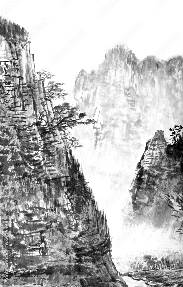 中国画，山水画