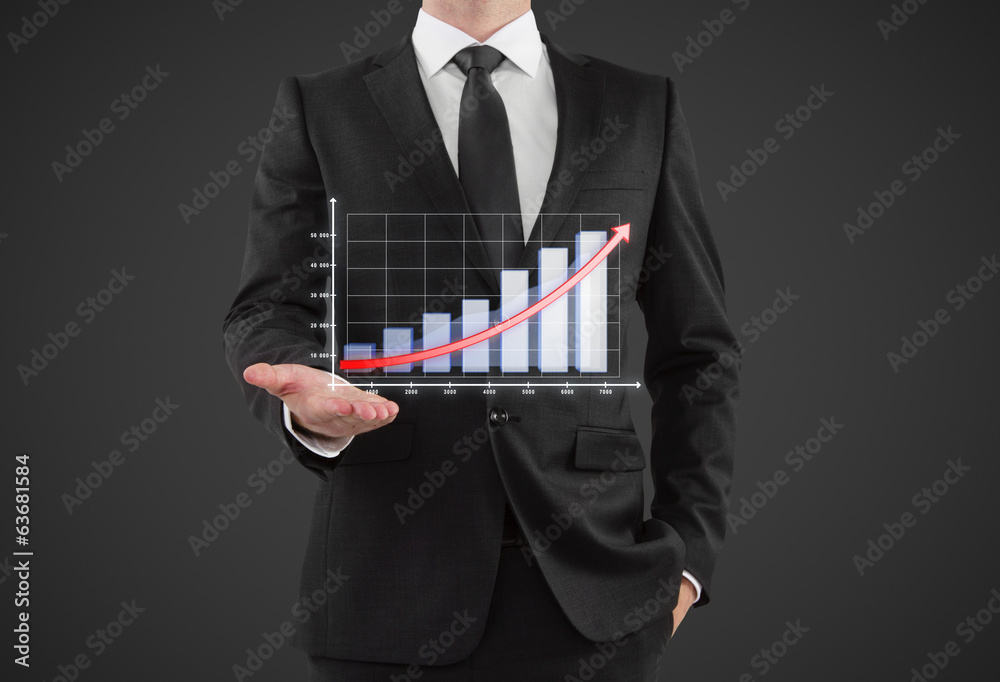 businessman holding chart