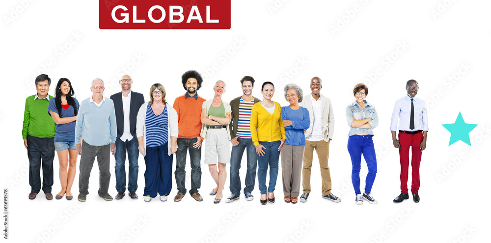 Group of Multiethnic Diverse Colorful People