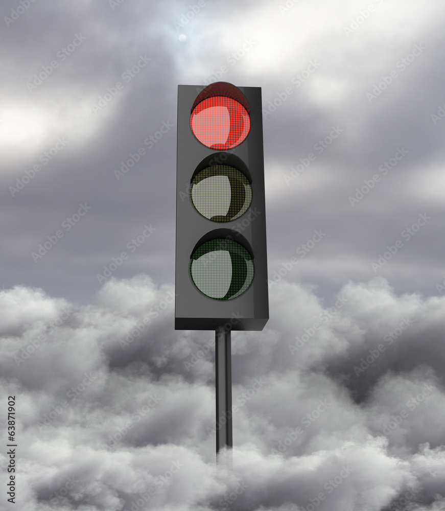 Red color on the traffic light