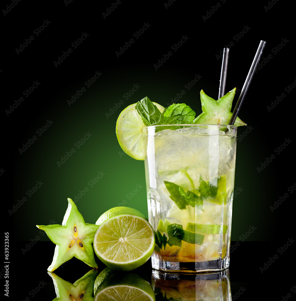 Mojito黑色背景饮料