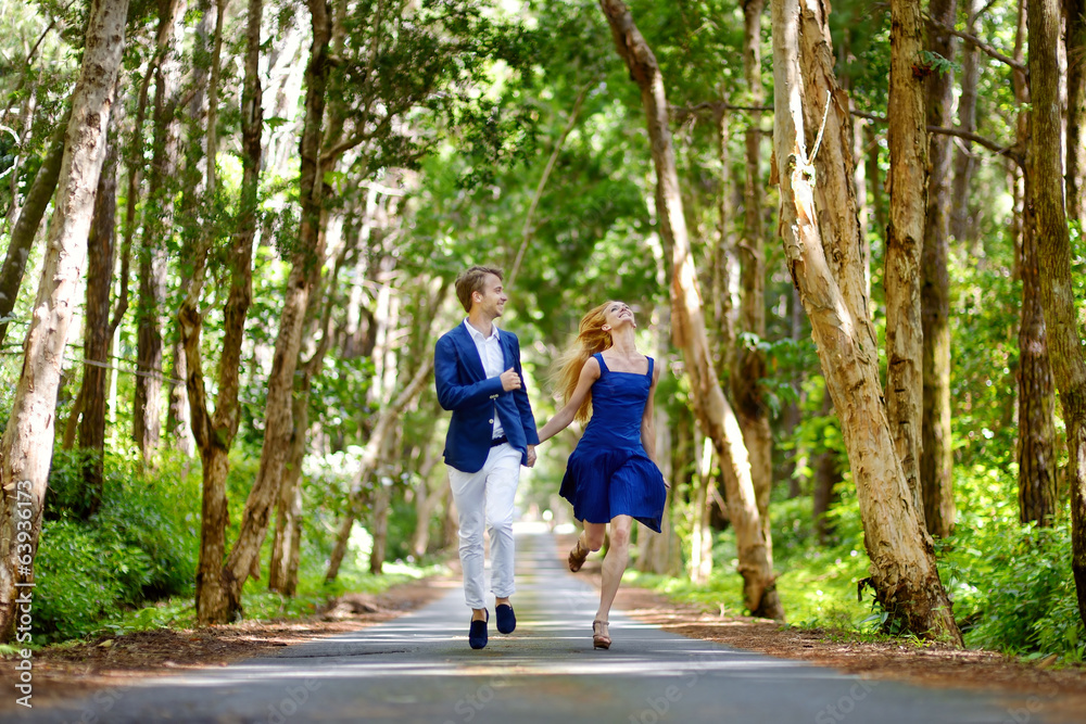 Young couple on a tropical island