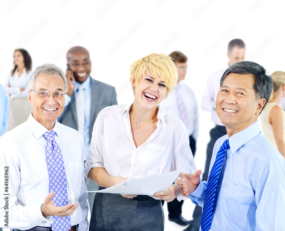 Business people smiling