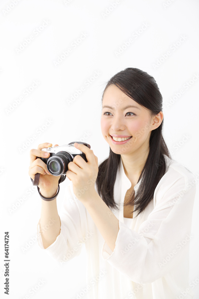 写真を撮る女の子