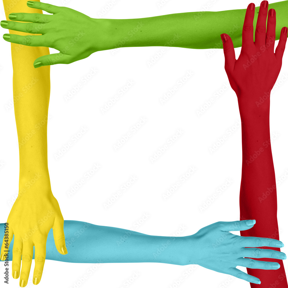 Colorful Arms Connected as a Square