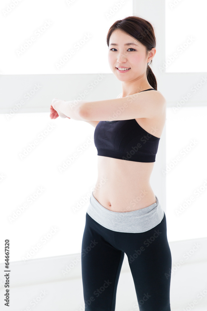 young asian woman exercise image