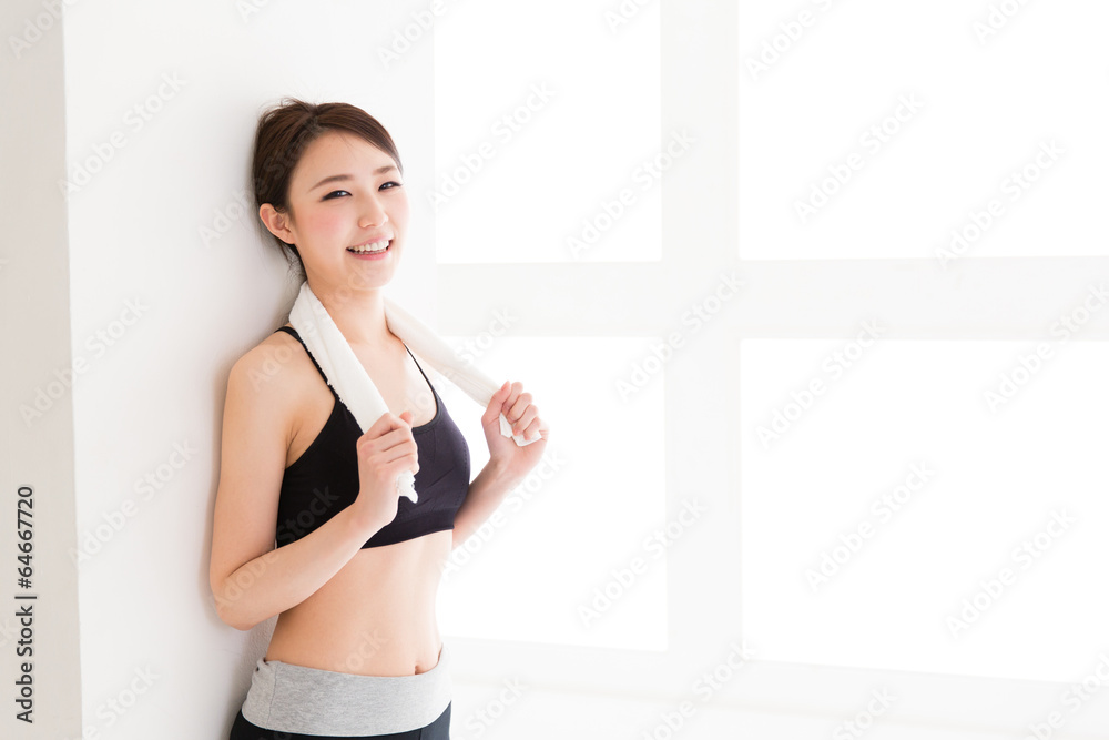 young asian woman exercise image