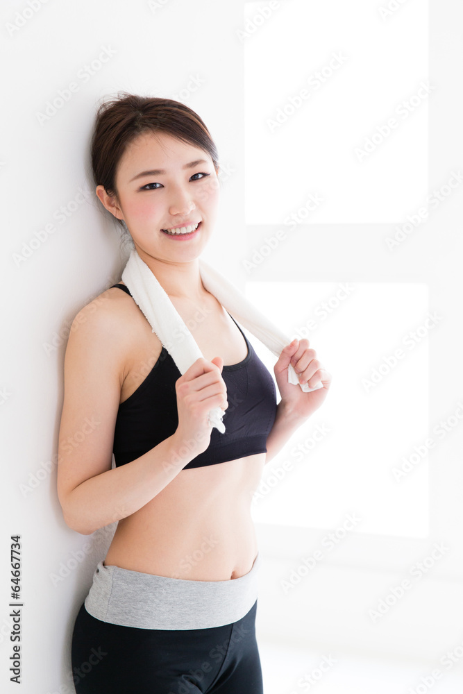 young asian woman exercise image