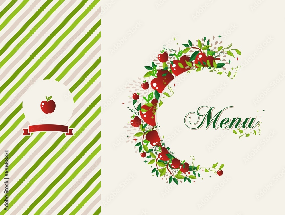 Red apples restaurant menu background