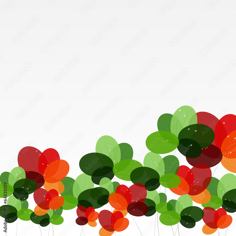 Abstract background with Flowers. Vector Illustration