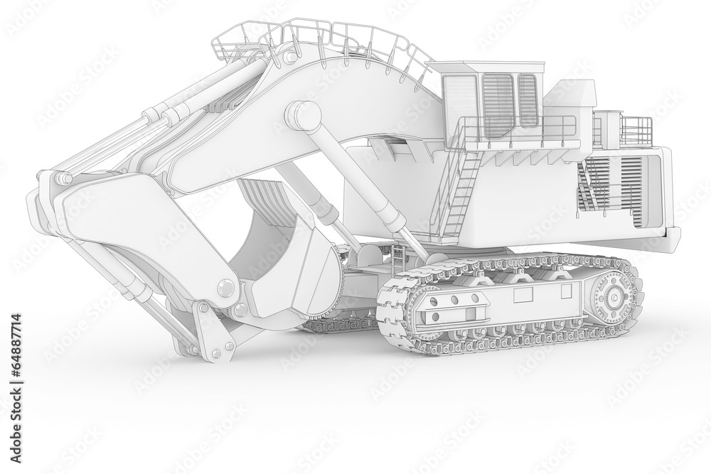 Heavy Excavator I - white isolated