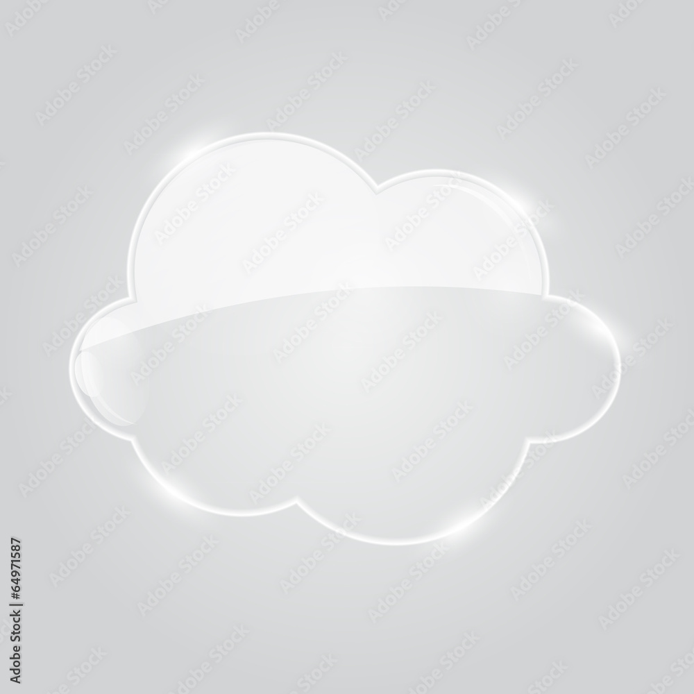 Vector Illustration of Glass Cloud Icon