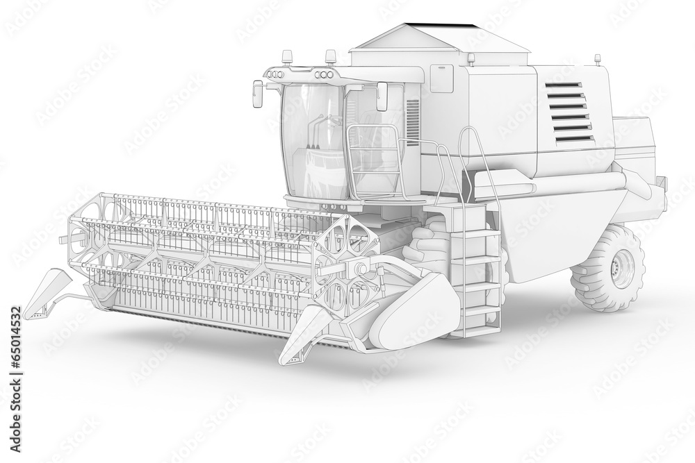 Mähdrescher - weiß isoliert