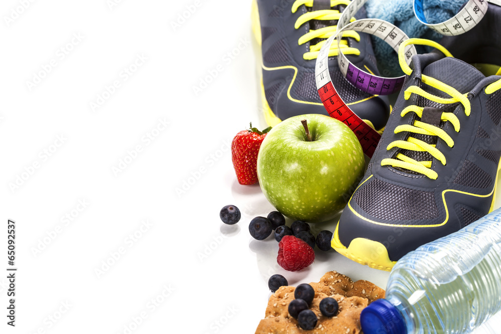 Different tools for sport and healthy food