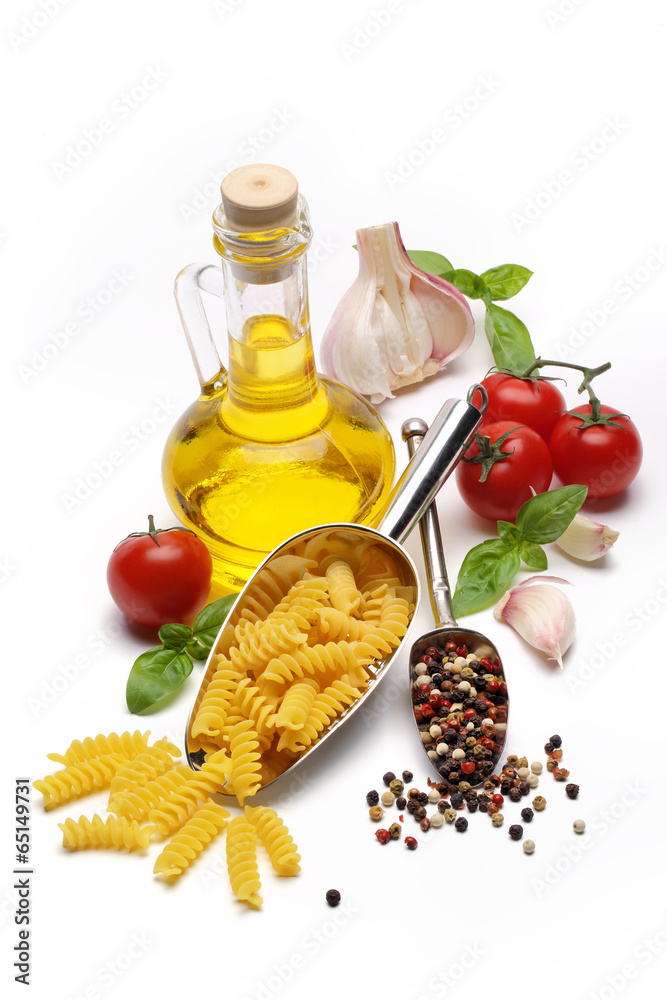 Italian food and pasta ingredients