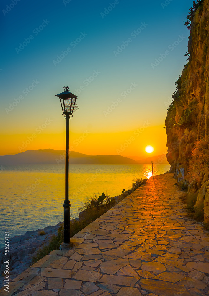 View of the port of Nafplio city in Greece