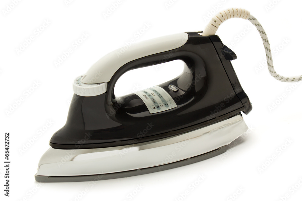 Classic electric iron on isolated background