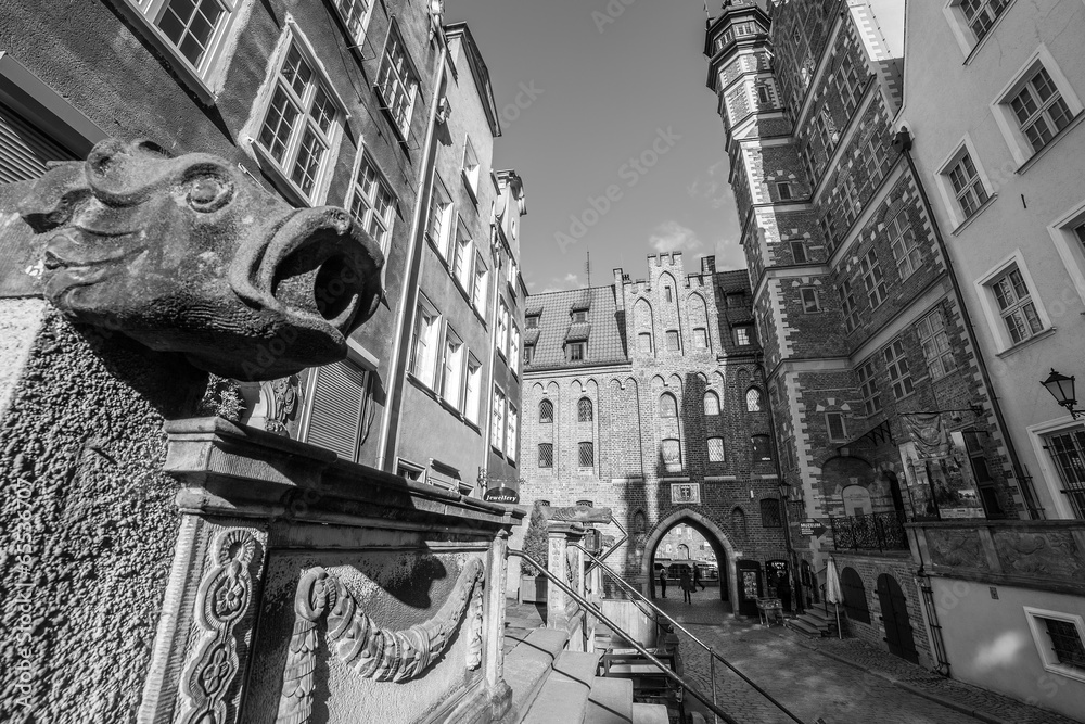 Architecture of Mariacka street in Gdansk, Poland