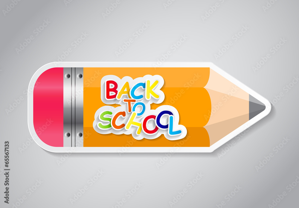 Pencil Sticker Label Vector Illustration