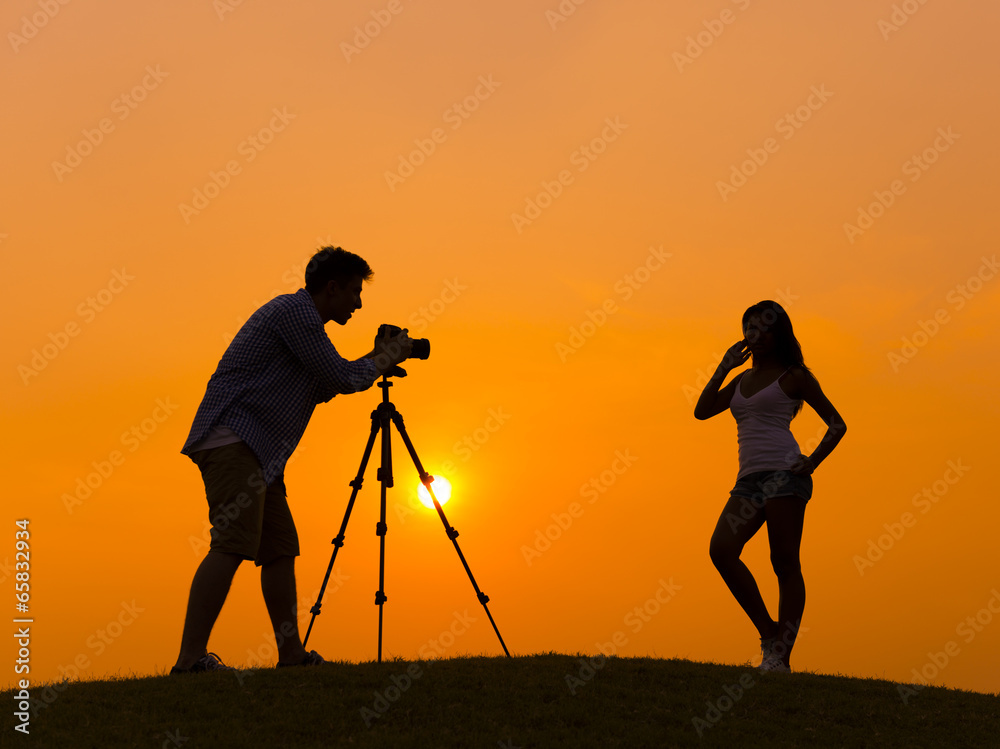 Silhouette of Photoshoot Outdoors