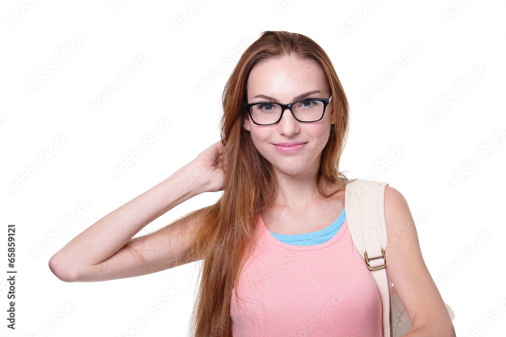 Portrait of a beautiful smiling student.