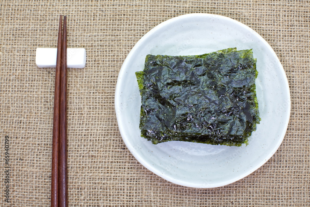 日本食品nori干海藻或食用海藻