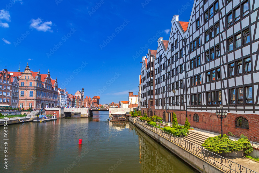 Old town of Gdansk at Motlawa river, Poland