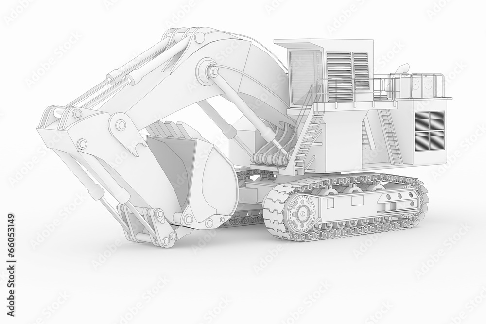 Heavy Excavator II - white isolated