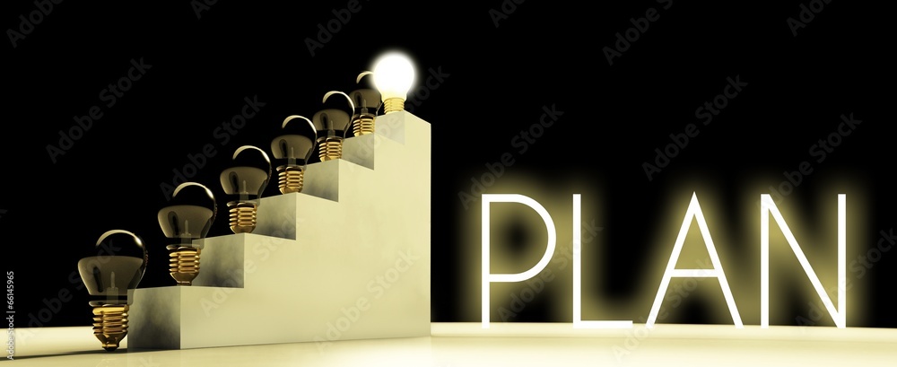 Plan light bulb concept, dark background