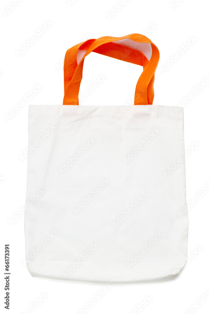 Fabric bag isolated on white background