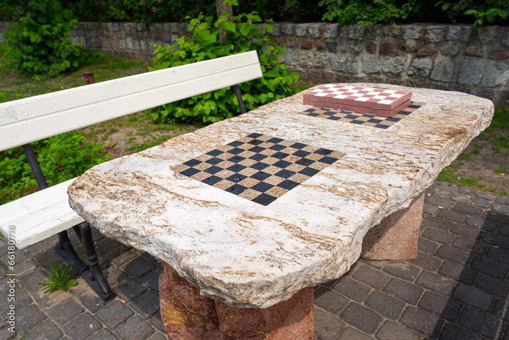 Park chess table in Sopot, Poland