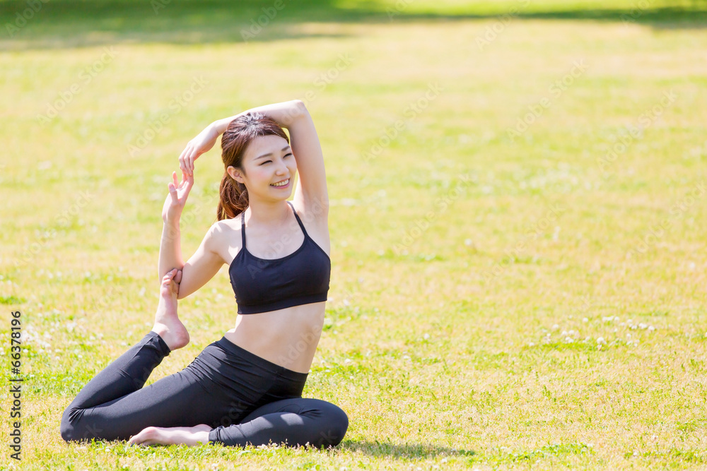 young asian woman exercise image