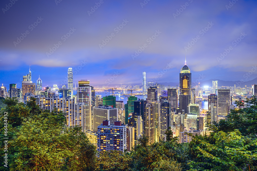 Hong Kong China City Skyline