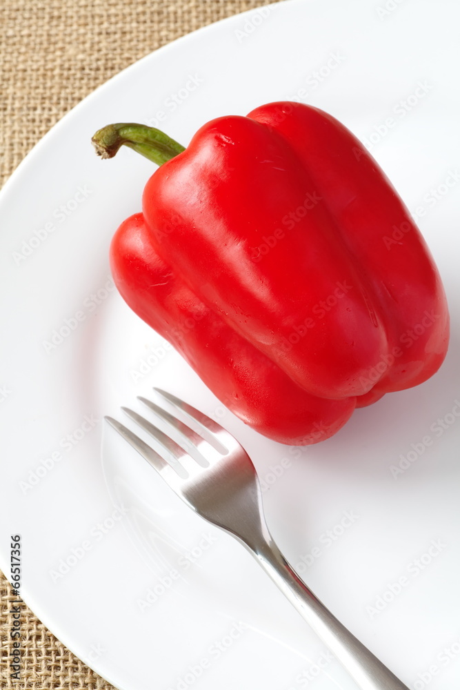 food ingredient and vegetable , red bell pepper