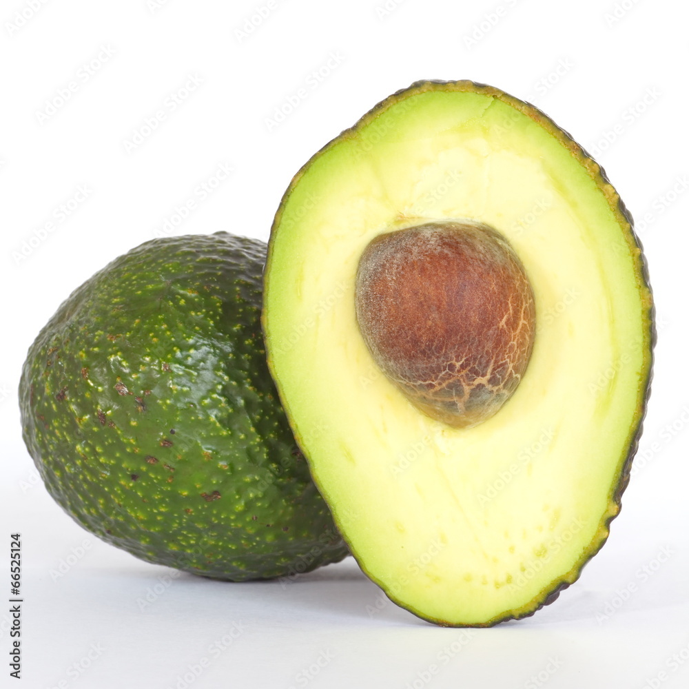 Fresh avocado isolated on a white background