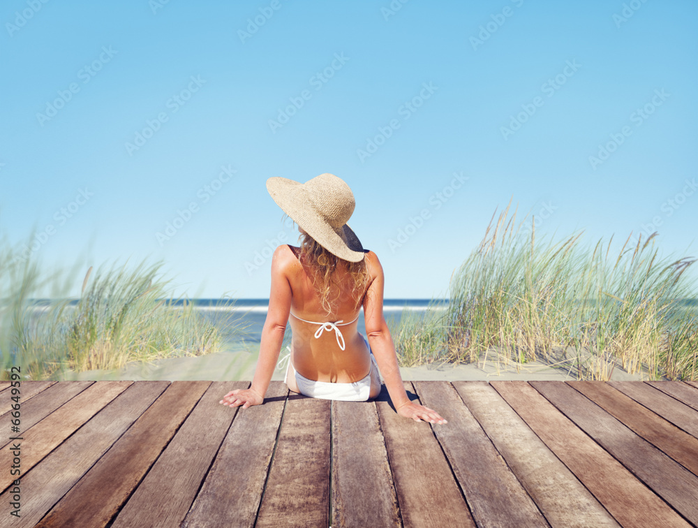 Woman Wearing Bikini in a Summer Vacation