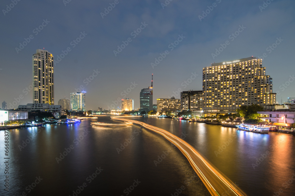 泰国曼谷湄南河夜景