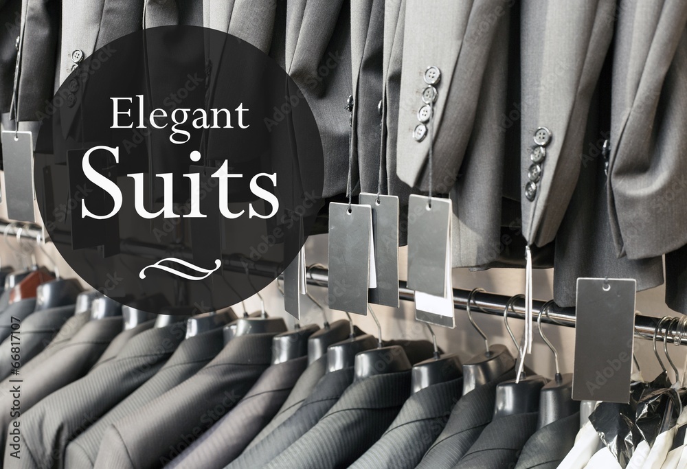 Elegant suits jacket in apparel store