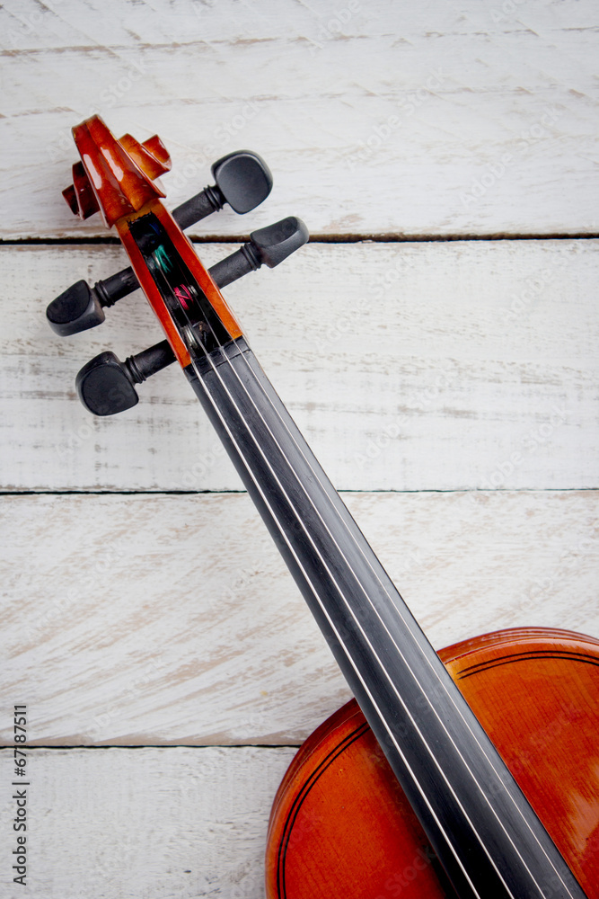 Old Classic violin vintage on the wooden background