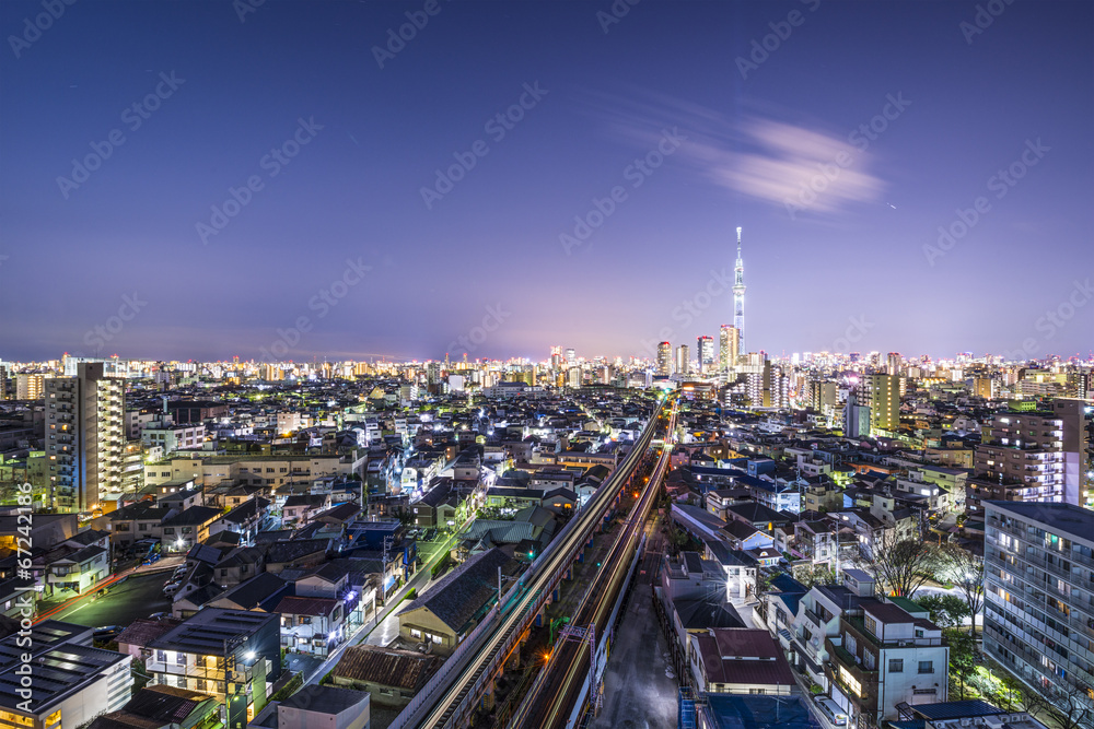 带Skytree的东京城市景观