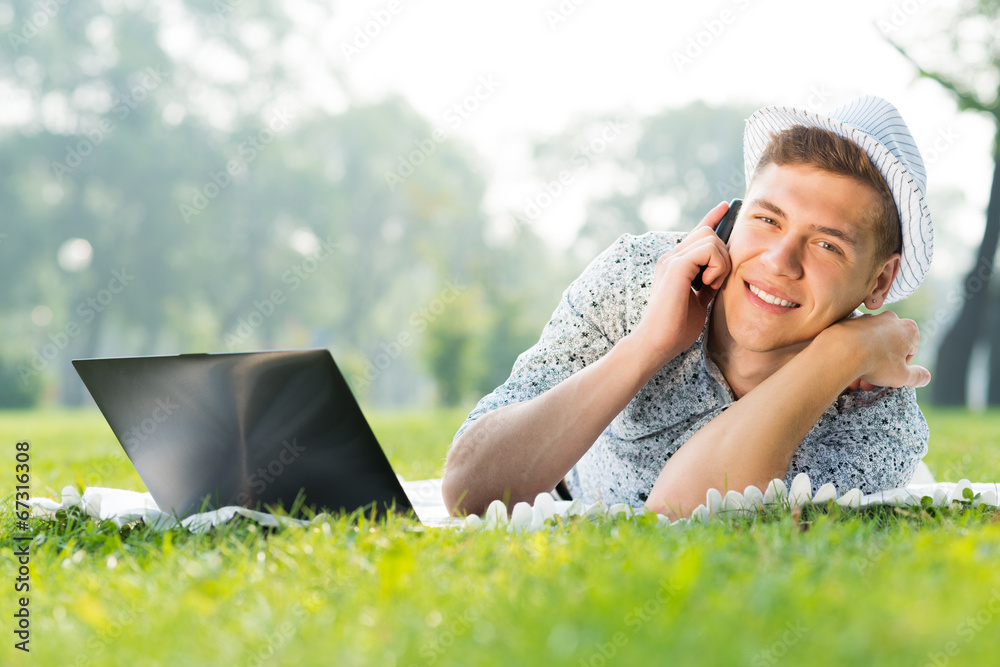 young man with a cell phone