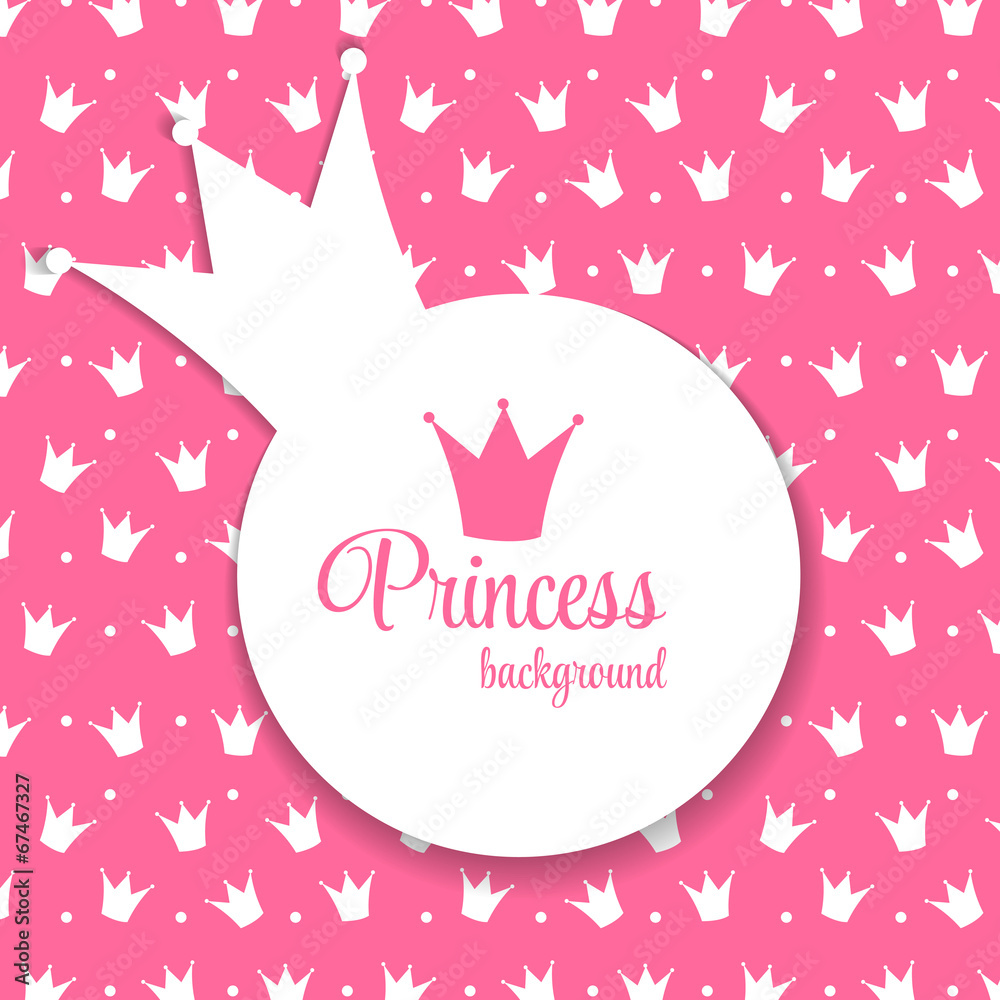 Princess Crown Background Vector Illustration.