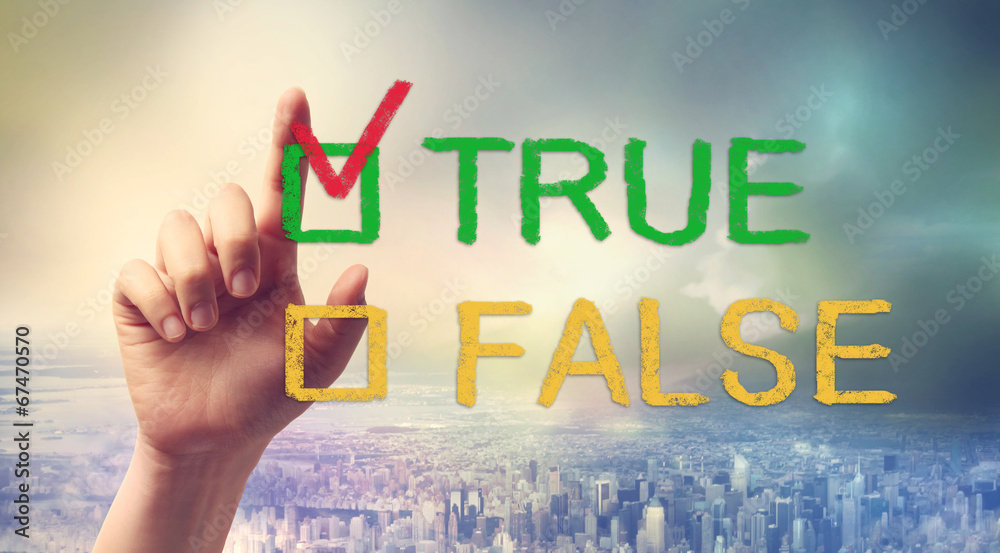 用手勾选TRUE或FALSE复选框