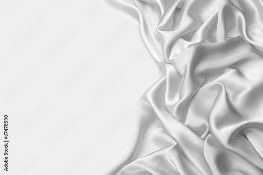 Silver silk textile background　with copy space