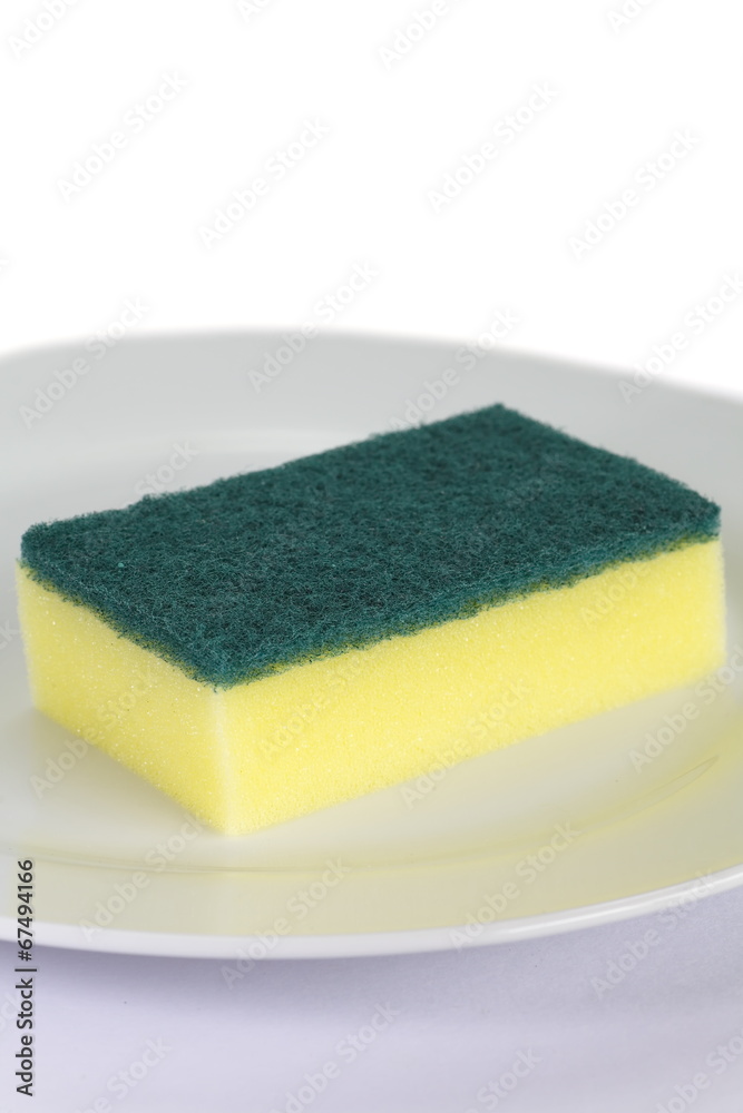 Kitchen sponge for washing and cleaning dish