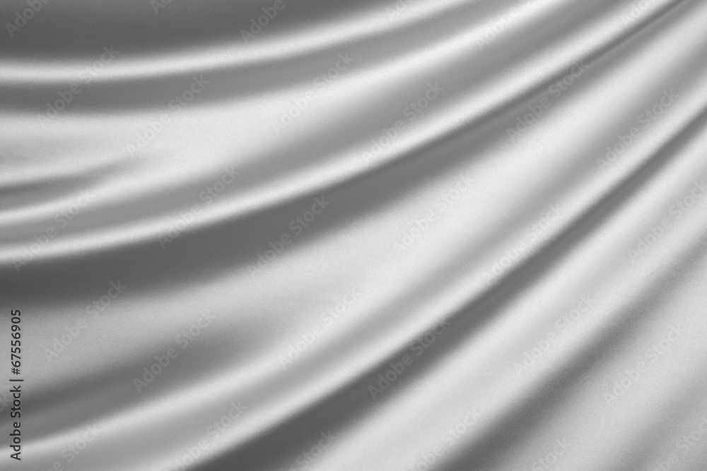 Silver silk textile background　with copy space