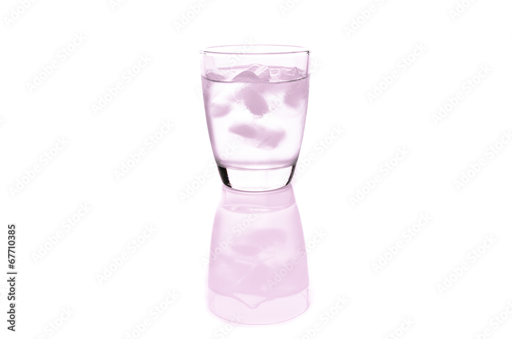 Cool water in glass, isolated