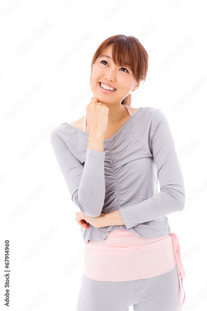 attractive asian woman exercise image