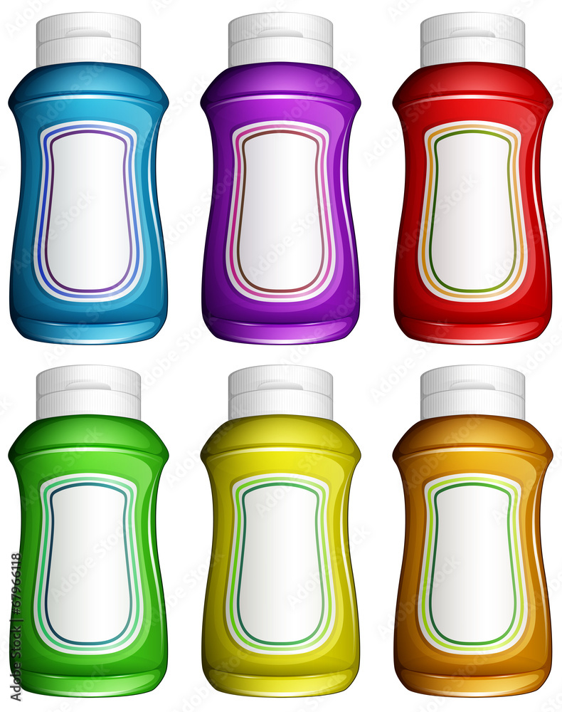 Colourful water jugs